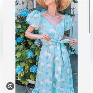 HUGE SALE! NWT LoveShackFancy x Target blue puff sleeve floral dress